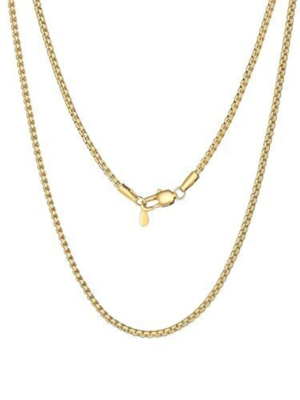 8361 Gold Chain 2mm 18K Plated Jewelry Flat Necklace Gold Choker Necklaces